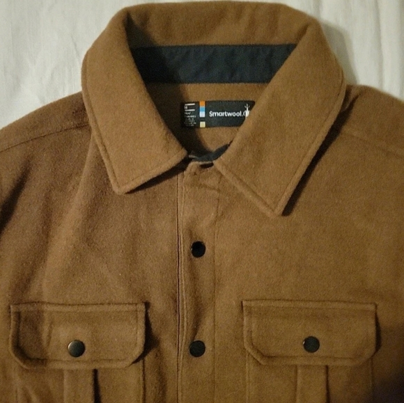 Smartwool  Anchor Line Wool Blend Snap Shacket Men's Size medium color Rust - Picture 2 of 11